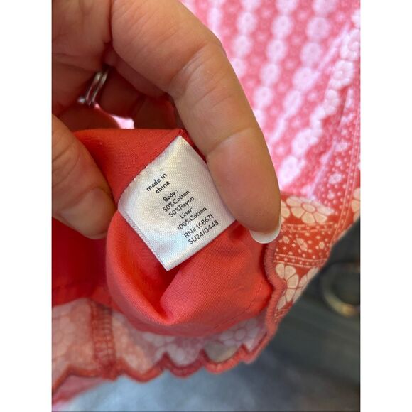 NWOT MINNOW Girls Regatta Red Paisley Scalloped, Sz 13, C2 $39 - Picture 5 of 7